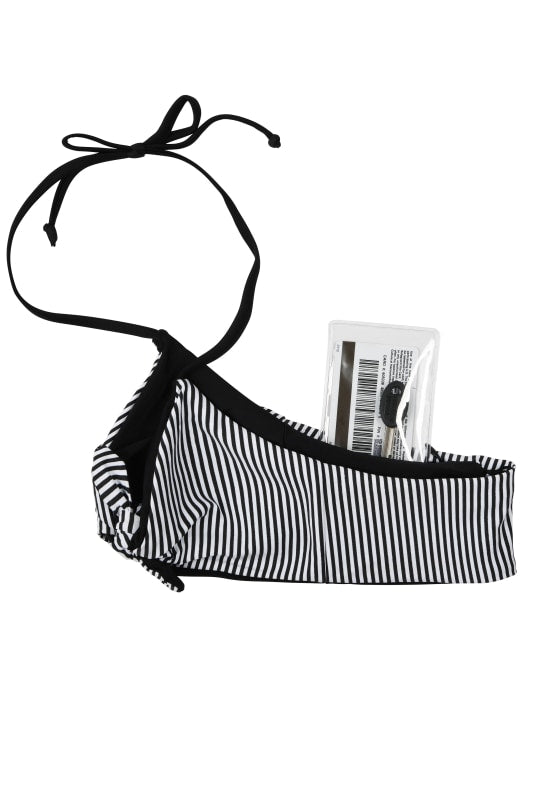 Zara Reversible Tie Front Bikini Top (Stripe/Black) - Lagoa Swimwear